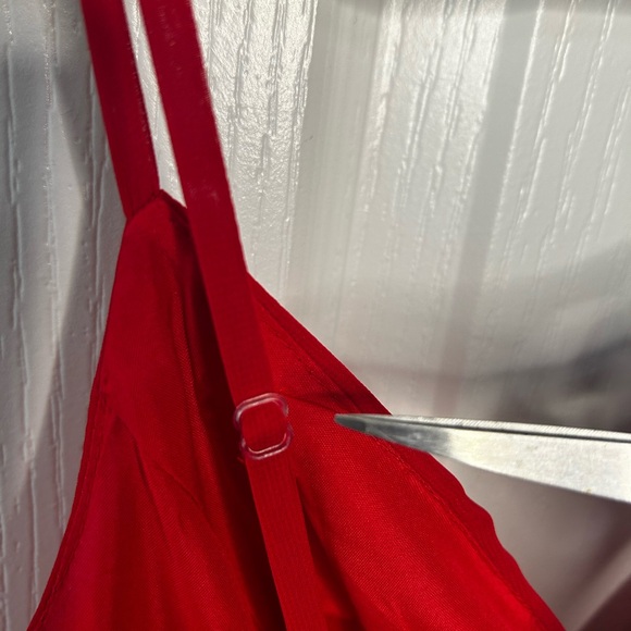 JJ House Women’s Red Pleated Sweet Heart Neck Line Sleeveless Maxi‎ Dress Size S - Picture 6 of 9